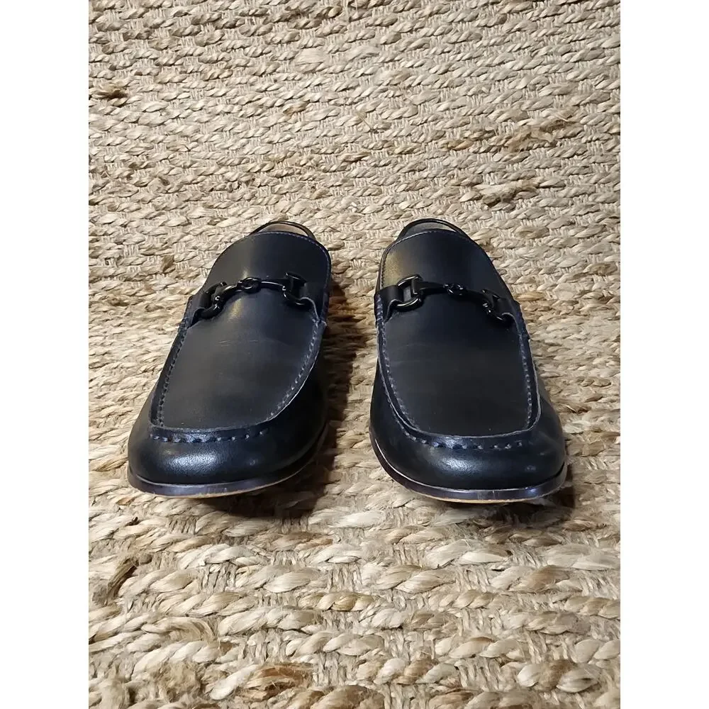 Kenneth Cole Collin Bit Loafer Dress Shoes Size 9.5 Black Leather New York